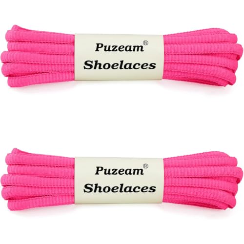 Image of 2 Pairs Oval Athletic Shoelaces 33 Colors 1 /4 inch Half Round Shoe Laces for Sneakers