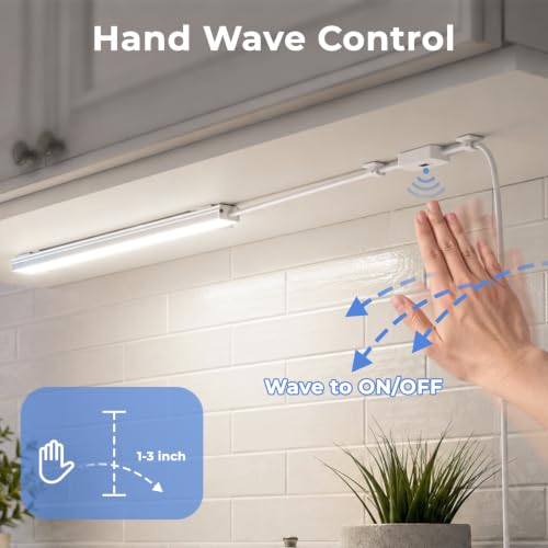 Image of ASOKO 12in Plug in Under Cabinet Light Hand Wave Sensor Kitchen Light