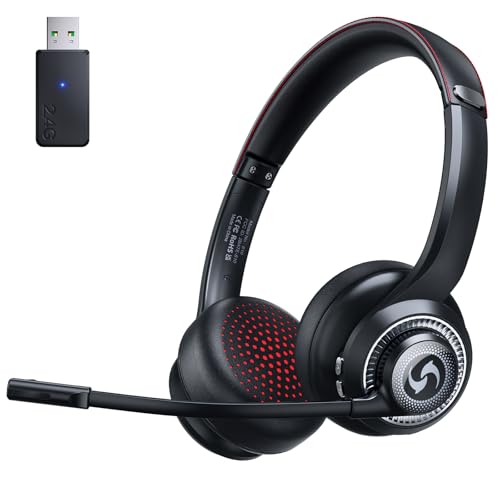 Surpixo Wireless Headset with Mic for Work, Dual-Mode...