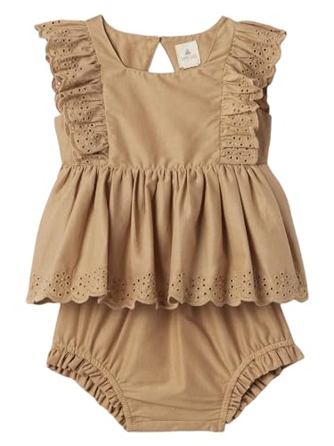 GAP Baby Girls Eyelet Set Brannan Brown 6-12M