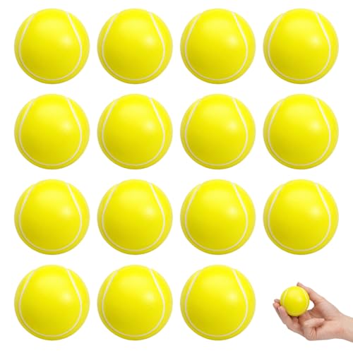 XZSKD Kids Tennis Balls 15-Pack Mini Foam Balls Soft Sponge Balls for Indoor Coordination Games Outdoor Throwing Practice Hand Exercise Activities Yellow Mini Tennis Balls