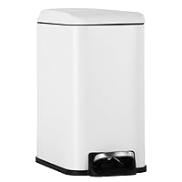 Vista 8 de FDW Cubo de basura pequeño de 1.3 galones de acero inoxidable para baño, con pedal, tapa interior de plástico extraíble para el hogar, cocina