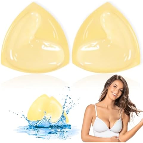 Seocam Double Sided Sticky Bra Push Up, Reusable Adhesive Bra & Invisible Bra for Swimsuit & Camisole, Silicone Backless Strapless Bra, Sticky Boobsfor Women, Sticky Bra Inserts, 1 Pair, Nude Cover