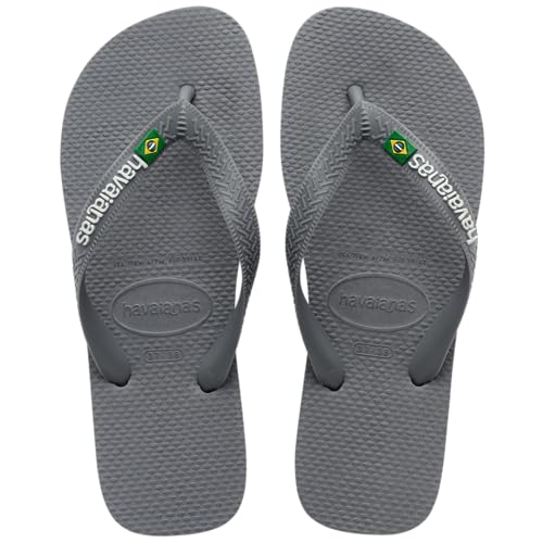 Image of Havaianas mens Brazil Logo Sandal Dark Brown /White