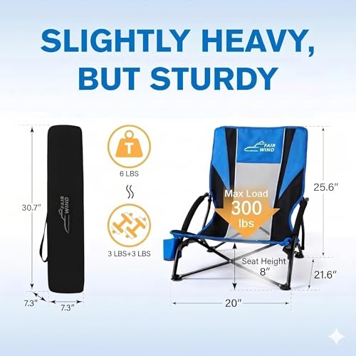 FAIR WIND 2-Pack Silla de Playa con Sombrilla 360° para Adultos miniatura 3