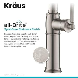 KRAUS Sellette Traditional Spot Free Stainless Steel Single Handle Pull-Down Kitchen Faucet with Deck Plate, KPF-1682SFS KRAUS Sellette Traditional Spot Free Stainless Steel Single Handle Pull Down Kitchen Faucet with Deck Plate KPF 1682SFS