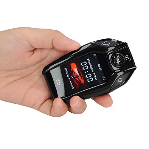 LCD TOUCH SCREEN: chiave LCD Smart Car, il telaio è realizzato in materiale in lega, con lucentezza metallica e maggiore durata. È possibile personalizzare il marchio dell'auto e la visualizzazione del modello 3D nella schermata di commutazione.
