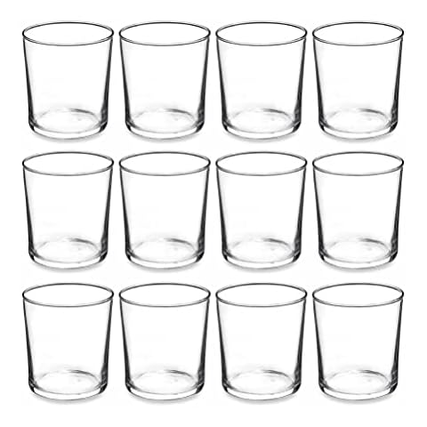PMLAND Clear Glass Votive Candle Tealight Holders - Bulk Pack of 12 Cover