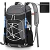 RAINSMORE Hiking Backpack 40L Foldable Lightweight Rucksack for Men with Ventilated Back Panel Water Resistant Travel Backpack Daypack for Walking Camping Trekking Cycling Outdoor Black