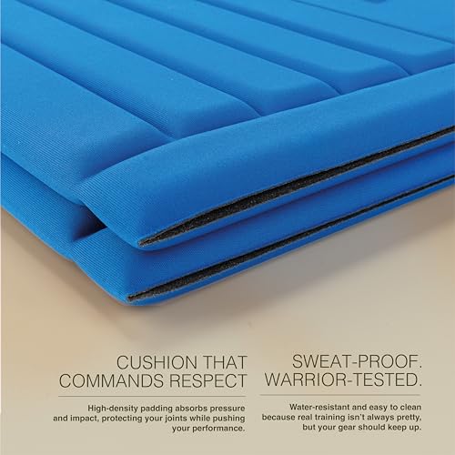Image of 13mm GURKHA Foldable Performance Yoga Mat for Men & Women | Non-Slip, India's First Foldable Extra-Cushioned Mat for Yoga, Pilates, HIIT & Floor Workouts | Portable, Durable & Lightweight Fitness Mat - Naked Lightning (Blue) | 170 cms x 70 cms