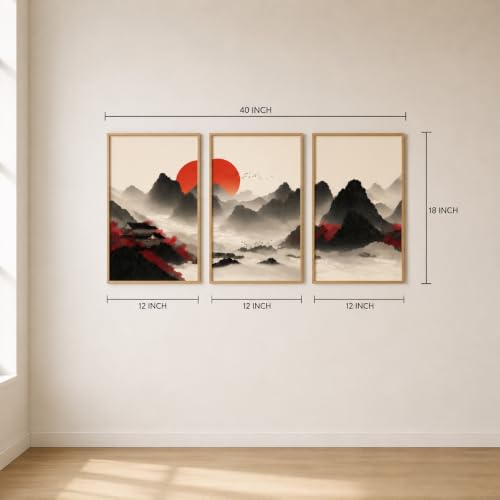 Image of Artsense Modern Landscape Wall Art for Living Room, Bedroom & Office Decor | Premium Artwork Print | Contemporary Nature Inspired Design | Ready to Display Home Decoration (C, 12X18 INCHES)