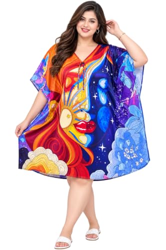 Image of Onekbhalo Women Cotton Night Dress Printed Culf Length Night Gown Short Nighty