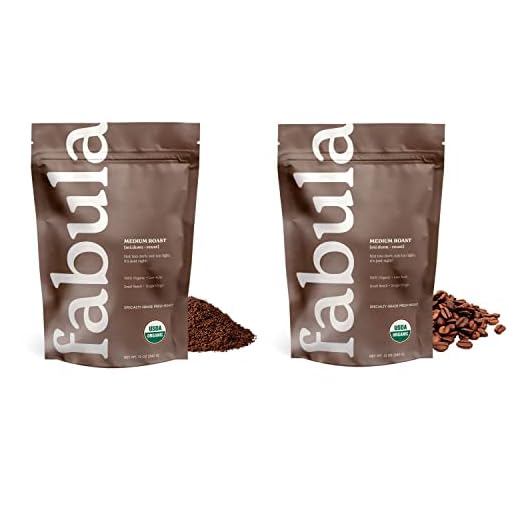 Fabula Medium Roast Organic Coffee 2 Pack Bundle - Grounded and Whole Beans