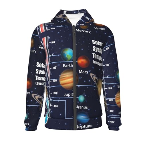 Solar System Temperatures Diagram Kids Pullover Hoodies Boys Zip Up Sweatshirts Girls Athletic Clothes with Pocket2