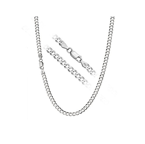 Cadena de plata de ley 925 de 4 mm, 61 cm de largo