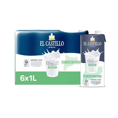 El Castillo - Leche semidesnatada brik 1L - Caja de 6 litros