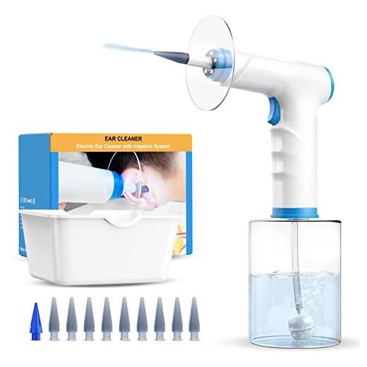 YUYUKO Ear Wax Removal, Ear Irrigation Cleaner Kit, Electric Ear Flush Tool with 4 Cleaning Modes, One-touch Start Water Spray, 10 Tips and Ear Wash Basin