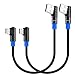 SUNGUY Right Angle Micro USB Cable,(2-Pack,1ft x2) 90 Degree Braided Double-Sided Fast Charging & Data Sync Cord for Samsung Galaxy S6 S7 Edge/Note 5,Moto G5 G5S Plus,Sony Xperia Z3 Z5,Nokia 5 (Blue)