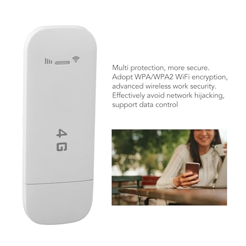 Image of Generic 4G LTE USB Portable WiFi Router, Support 10 Devices WPA WPA2 WiFi Encryption, with SIM Card Slot for Cell Phones Tablets Laptops Computers Smart TVs (White)