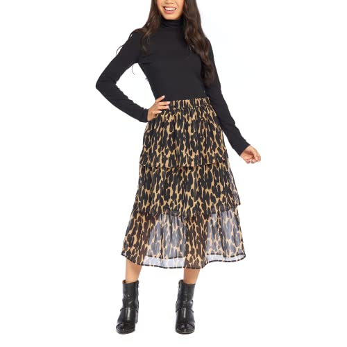 Mud Pie Stassie Womens Midi Skirt, Black, Large2