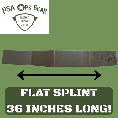 Image of Flexible Aluminum Splints 2-Pack - 36″ Foam-Core Reusable Immobilizer for Arm & Leg Injuries - Cut-to-Fit, Foldable, Radiolucent, Medical-Grade First-Aid & EMS Splint Kit (Splint 2-Pack - Flat)