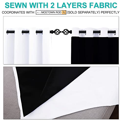 Image of NICETOWN Full Shading Cold Blocking Curtains for Windows, Super Heavy-Duty Black Lined Blackout Curtains for Bedroom, Privacy Assured Window Treatment (White, Pack of 2, 70 inches W x 95 inches L)