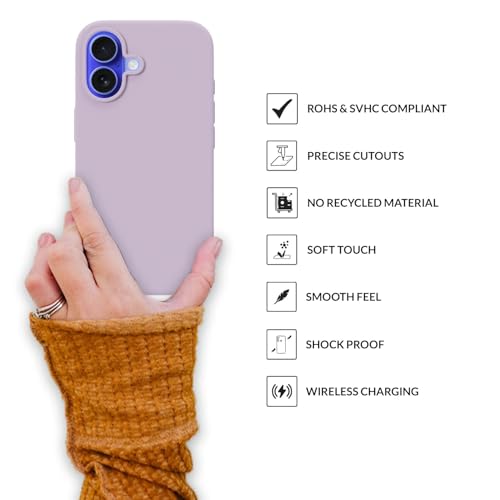 Image of SPRIG Compatible with iPhone 16 Premium SilkMag (Liquid Silicone Magnetic) Back Cover Drop Tested Shock Proof Mobile Case for Men, Women, Boys and Girls with Camera Protection (Lilac)