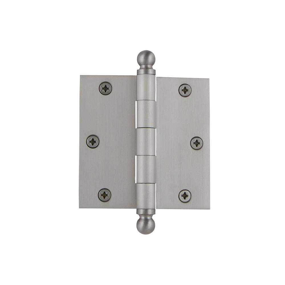 Nostalgic Warehouse Ball-Tip Residential Door Hinge with Square Corners, 3.5"