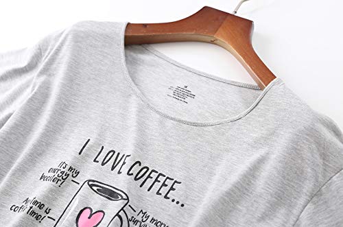 Image of PNAEONG Women Pajama Set Sleepwear Tops with Capri Pants Casual and Fun Prints Pajama Sets