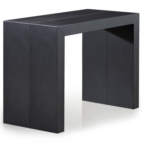 Menzzo ATL8027 Contemporain Nassau XL Table Console Bois Noir Carbone 50/100/150/200/250 x 100 x 75 cm