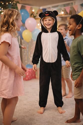 Image of Raj Costume Animal Fancy Dress Costume for Boys & Girls | Hooded Full Body Wildlife Zoo Animal Jumpsuit | Soft Costume for School Function, Fancy Dress, Halloween, Birthday, Cosplay & Role Play