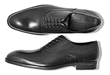 Roy Robson Herren Anzugschuhe Business Lederschuhe Schnürhalbsschuhe Oxford (Schwarz, Numeric_46)