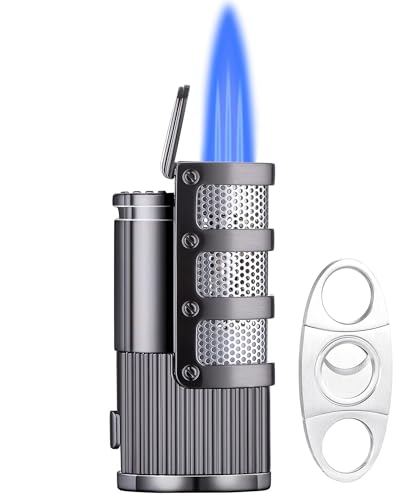 Encendedor triple llama turbo recargable color gris miniatura 1