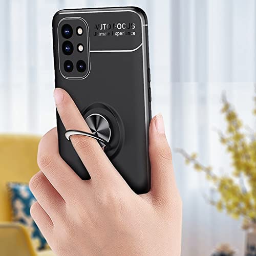 Image of SPAZY CASE Realme C21Y Back Cover | Sleek Rubberized Case with Chrome Plating | Ring Stand Back Cover | Designed for Realme C21Y / C25Y - Black