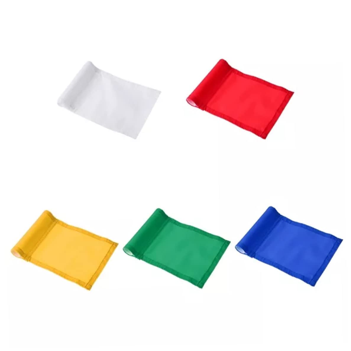 5 Stück Nylon-Golf-Putting-Green-Flaggen, 18 x 12 cm großes Trainingsloch-Pole-Cup-Banner zum Üben