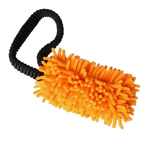 Dingo Hundespielzeug Mop 19 x 7 cm mit Bungee Griff 41 cm Agility Apporte Motivation Spiel mit Hund Training Orange 15673