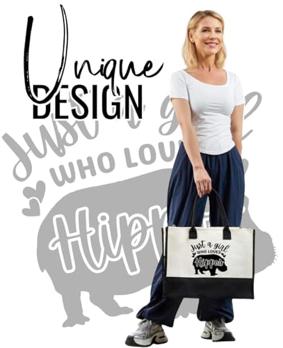 Bolsa de lona InnoBeta Hippo para amantes de hipopótamos miniatura 2