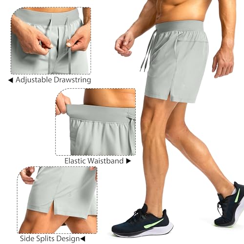 Image of Soothfeel Men's Running Shorts with Zipper Pockets 9 inch / 7 inch / 5 inch Quick Dry Eight Basketball Gym Workout Athletic Shorts