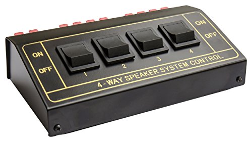 Good Connections Lautsprecher Umschaltbox / Switch zum Anschluss von 4 Paaren - Metallgehäuse - schwarz