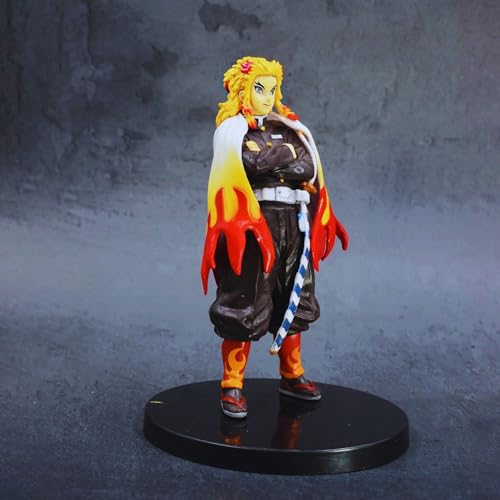 Image of Rengoku Standing Premium Action Figures Collectible for Office Desk, Study Table, Car Dashboard, Decoration for Anime Lovers, Fans, Kids, Collectors - Rengoku14cm