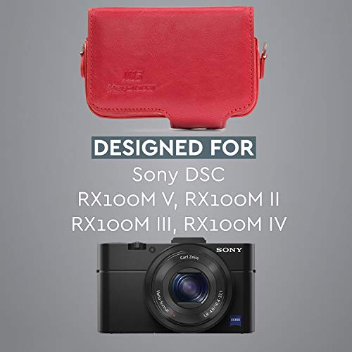 Funda de cuero MegaGear para cámara Sony Cyber-shot rojo miniatura 5