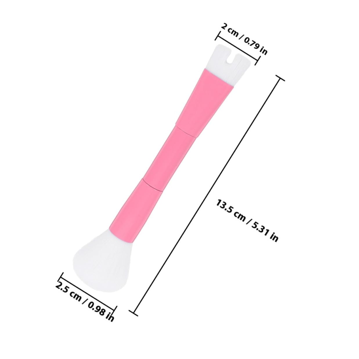 2pcs Dual-ended U-shaped Nose Contour and Powder Brush for Women, Portable Pink Makeup Brush Set with Highlighter and Concealer Applicator, for Precision Face Contouring and Travel
