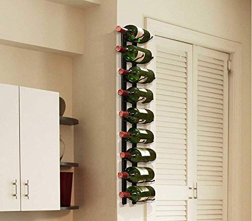 Étagère à vin murale MiroDo en métal noir pour 9 bouteilles