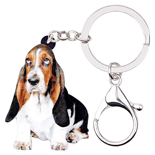 WEVENI Acrylic Basset Hound Keychain