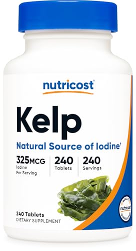Nutricost Kelp Tablets 325mcg of Iodine 240 Tablets Gluten-Free