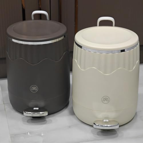 Image of TREE PULP & CO Stylish & Durable Dustbin for Home, Office & Bathroom - Premium Trash Can for Kitchen, Living Room & Workspace - Reinforced, Lightweight & Deformation - Resistant (Grey)