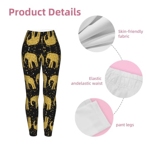 Leggings de compresión suave para mujer con estampado de elefante abstracto 6