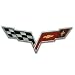 2005-2013 C6 Corvette Front Hood Crossed Flags Badge; OEM Factory Emblem