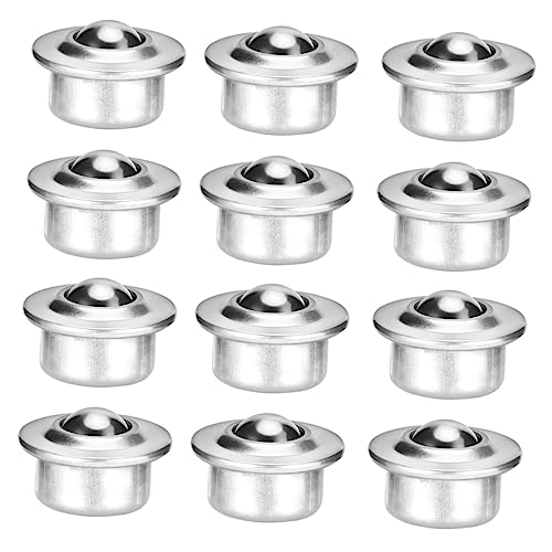 SOLUSTRE 12pcs Mounted Ball Bearings Stainless Steel Caster Wheels Rotation Ball Rollers Easy Rotation Metal Casters