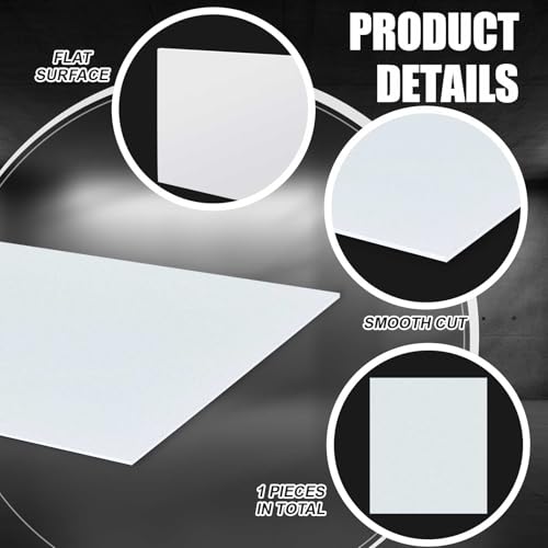 Image of Threehoney 1 Pcs White Hdpe Sheet 1 /4 inch Thick 12 x 16 Inch, HDPE Plastic Sheet High Density Polyethylene Board Flexible Solid Plastic Block for DIY Projects Crafts Machining Home